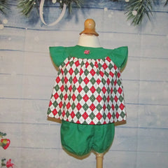 2 Pc. Harlequin Christmas Dress