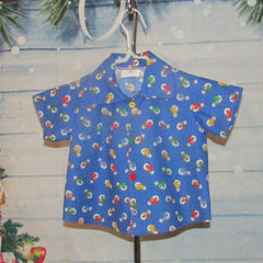 Boys Blue Snowman Christmas Shirt