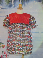 Girls Sparkly Snowman Christmas Dress