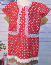Christmas 2pc Christmas Dress Red Heart Print