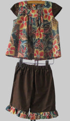 Girls Tropical Floral 2-Piece Capri Outfit