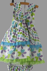 Girls 2-Piece Floral Dress Set with Criss Cross Back