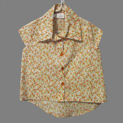 Orange Flower Girls Top