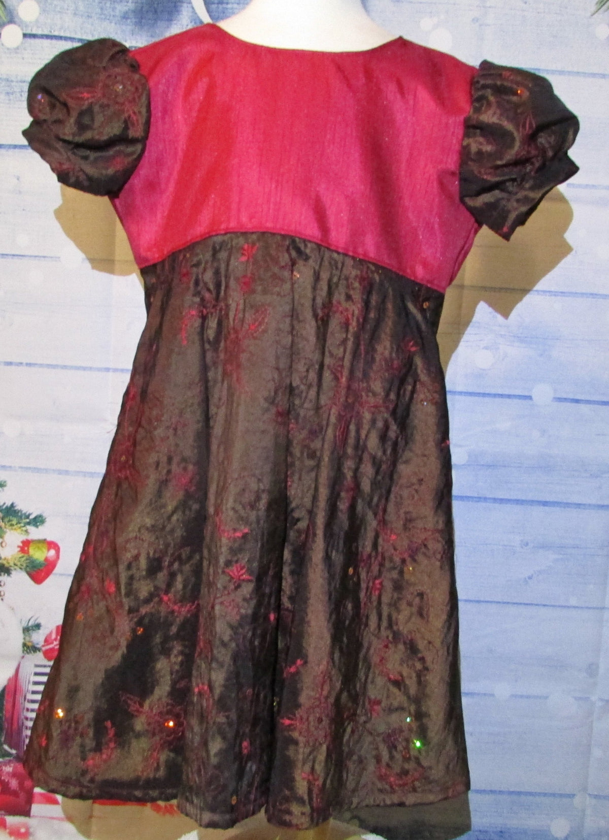 Christmas Dress Brown and Maroon Sequin