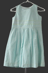 Girls Green Plaid Sundress