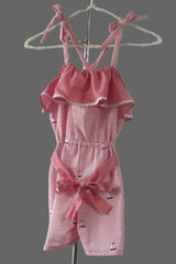 Women's Nautical Theme Ruffled Jumpsuit