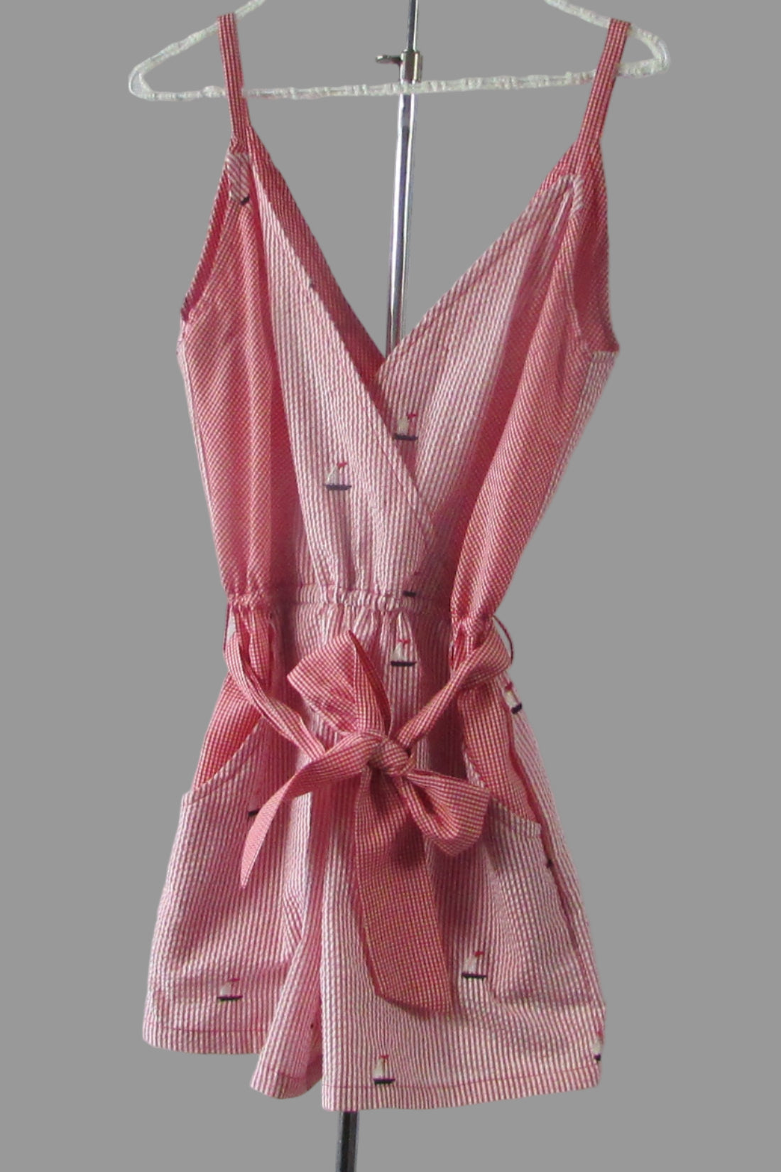 Women's Nautical Theme Criss Cross Top Jumpsuit