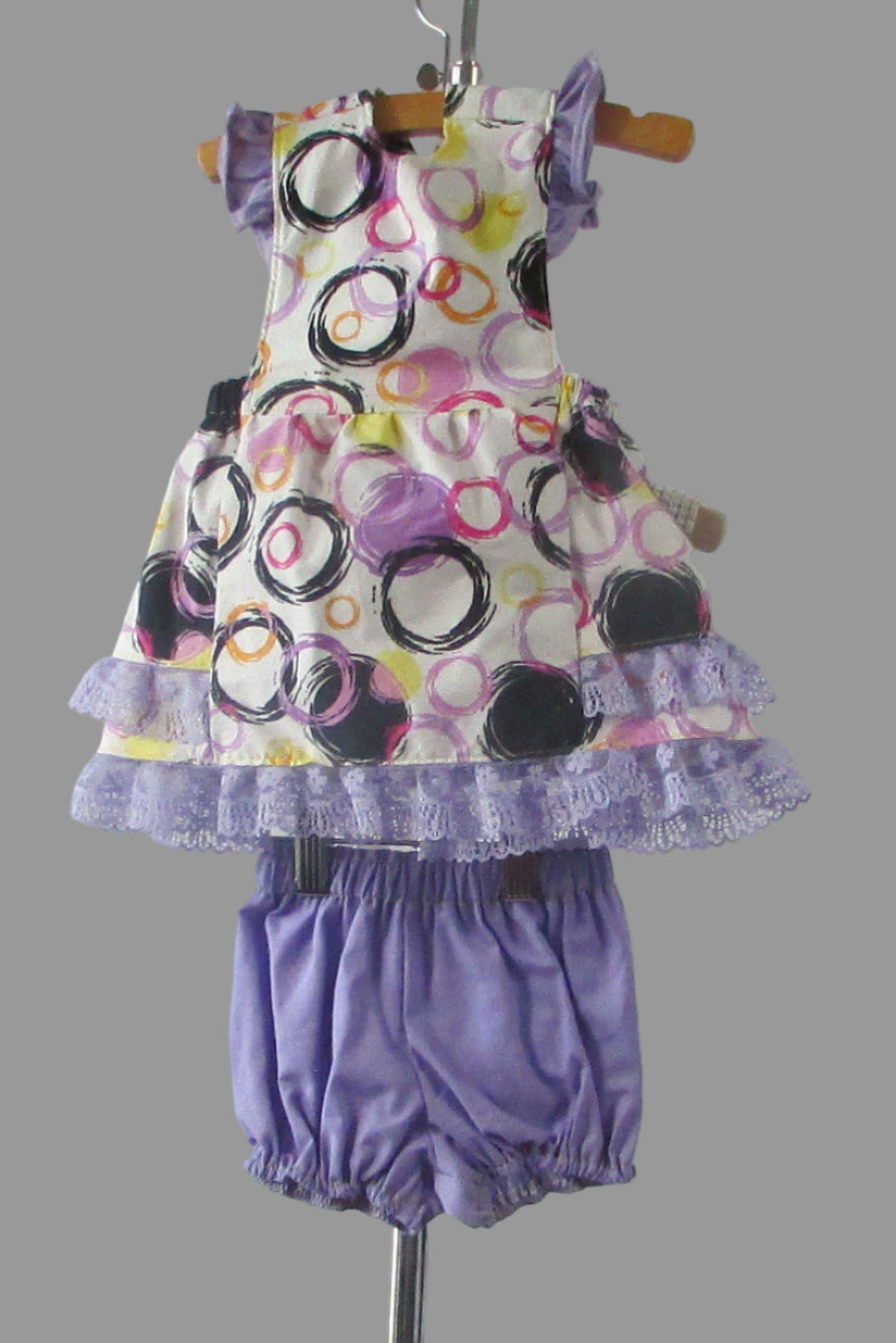 Infant 2-Piece Dress Set with Purple Pants