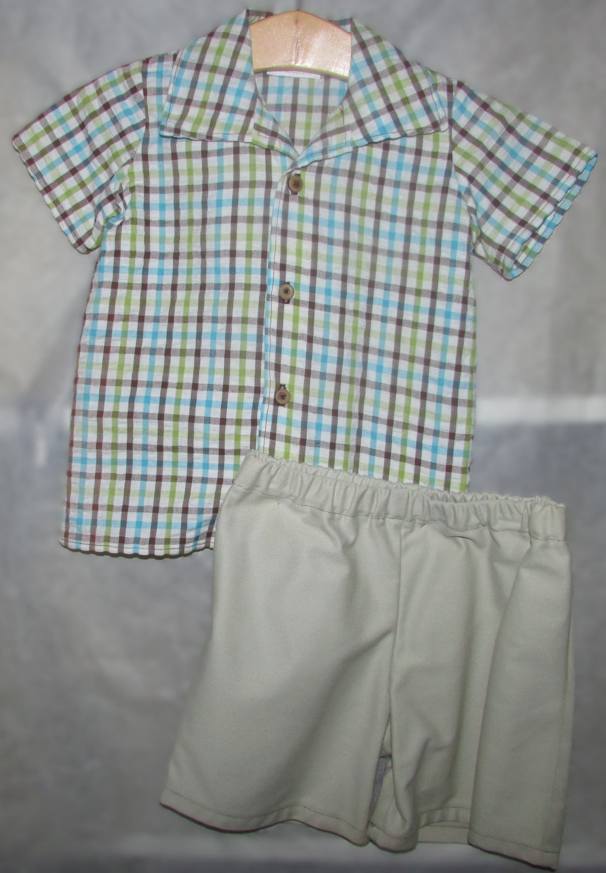 Green and Blue Plaid 2 pc