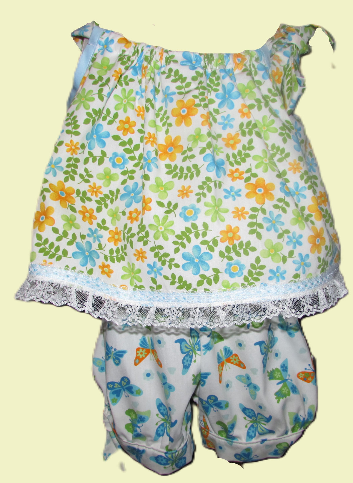 Flower Print Babydoll Top 2 pc