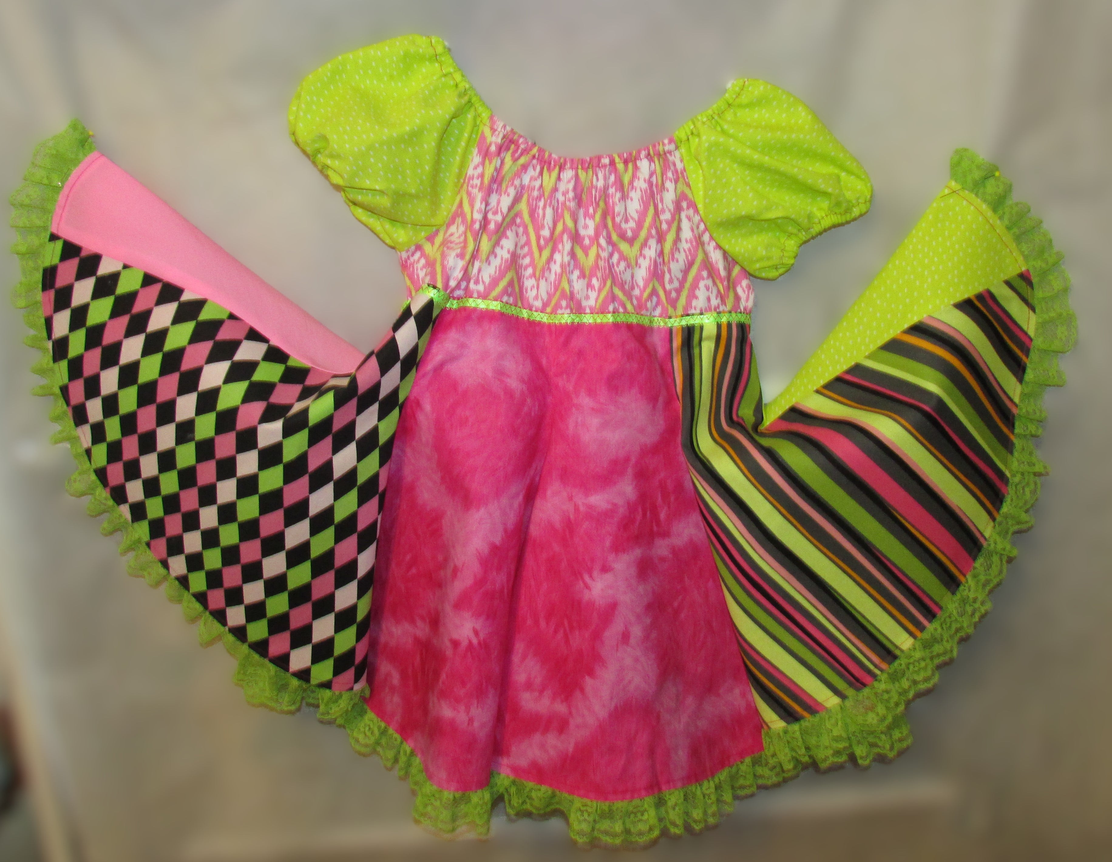 Green and Pink Harley Quinn Dress
