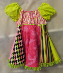 Green and Pink Harley Quinn Dress