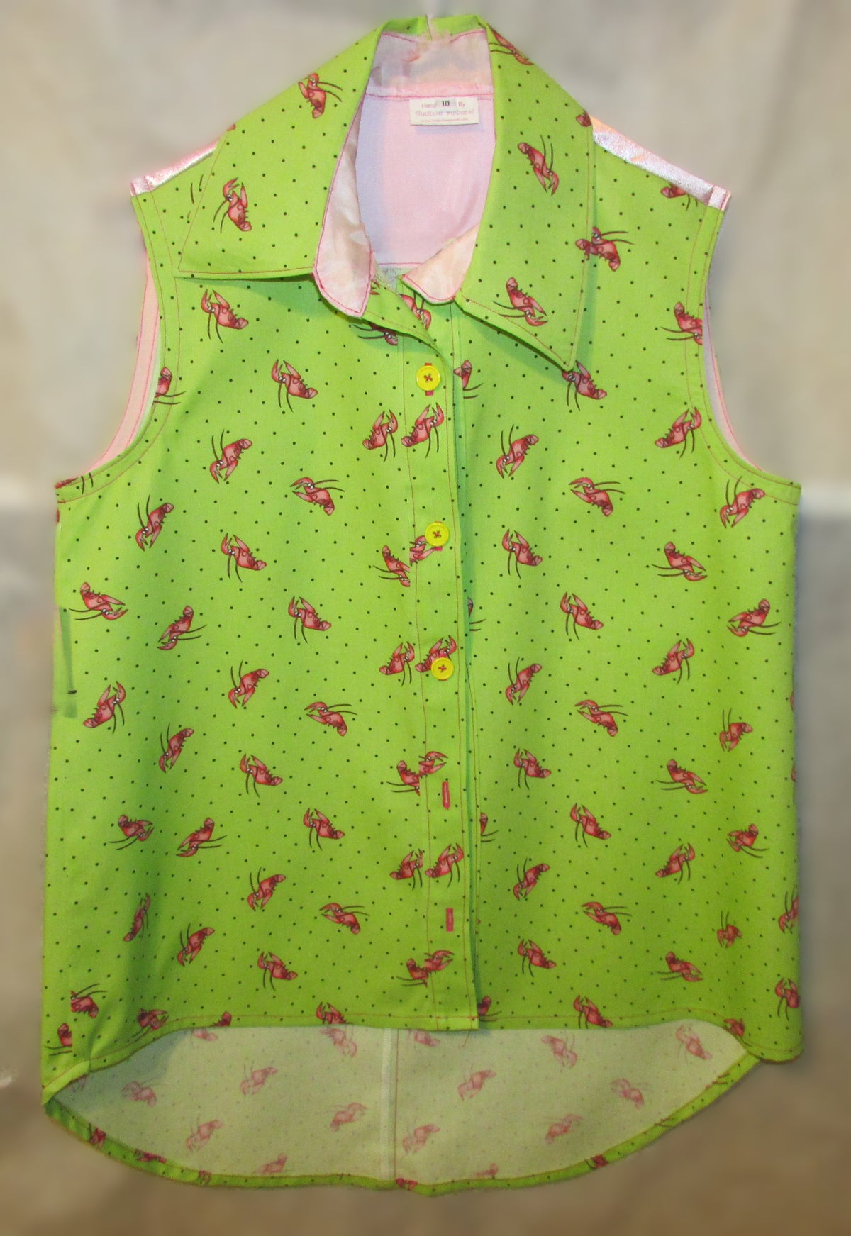 Womens Lime Green Lobster Button Down