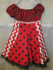 full girls black and red dress