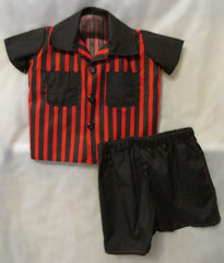red and black striped boy 2 pc