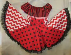 full girls black and red dress