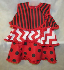 Red and White Zig Zag Dress 2 pc